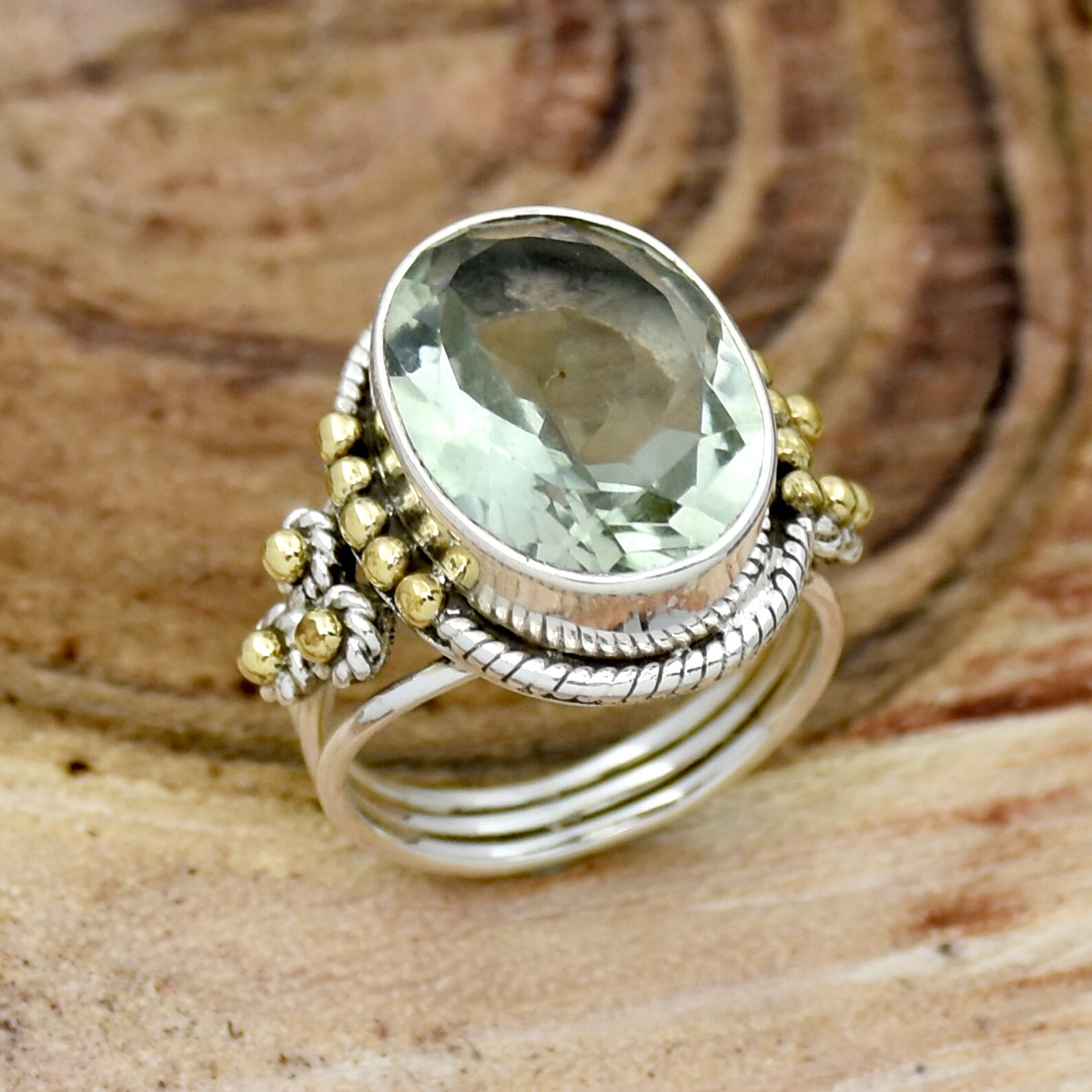 Scuba Ring With Green Amethyst main image 1