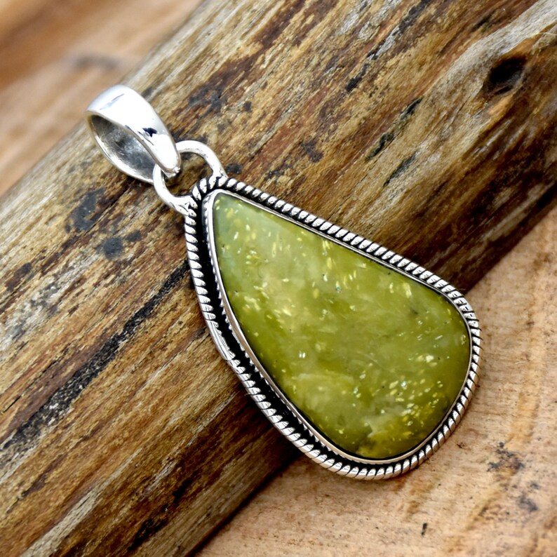 Statement Pendant 925 Sterling Silver Pendant Serpentine Jewelry Serpentine Pendant Handmade Pendant Gift For Her Ready To Ship