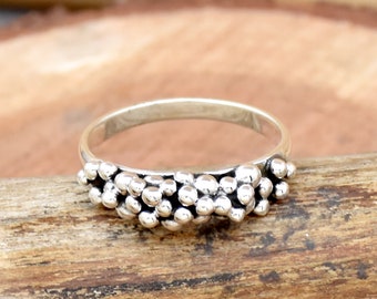 Bubble Band Ring, Multi Ball Ring, 925 Sterling Silver Ring, Wedding Ring, Handmade Ring, Silver Dots Ring, Gift For Her, Women's Jewelry