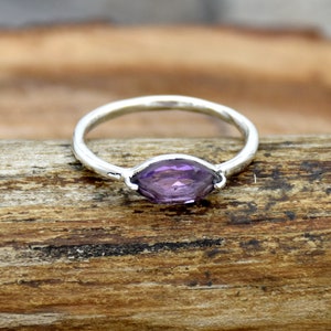 Natural Amethyst Ring, 925 Sterling Silver Ring, Handmade Ring, Purple Amethyst Ring, Marquise Gemstone Ring, Handmade Jewelry, Gift for Her