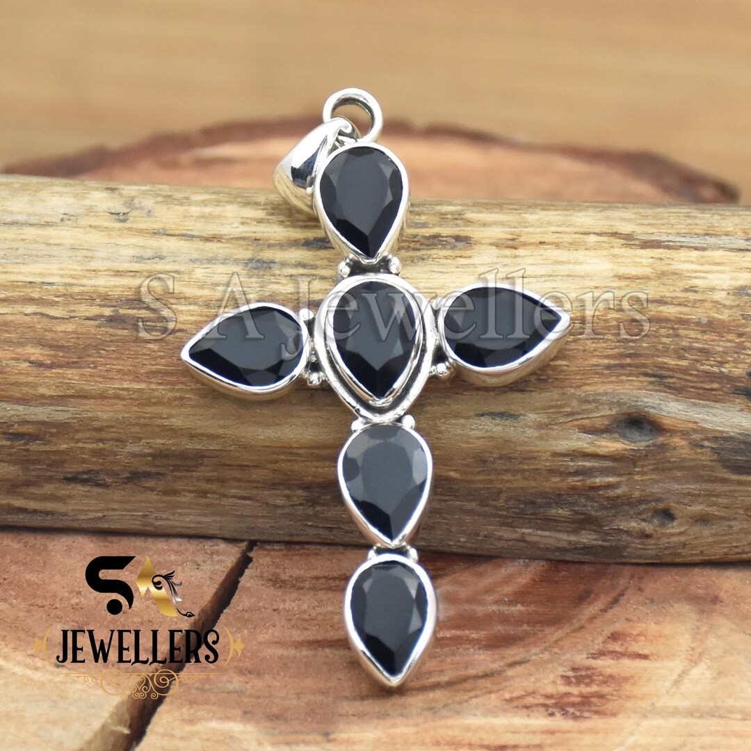 ONEFINITY Collana Cardo Scozzese In Argento 925 Con Onice Nera - Ciondolo Simbolo Scozia - 3
