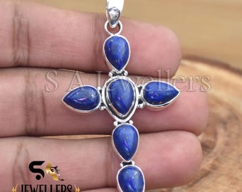 Ciondolo con turchese e lapislazzuli rivestito in argento