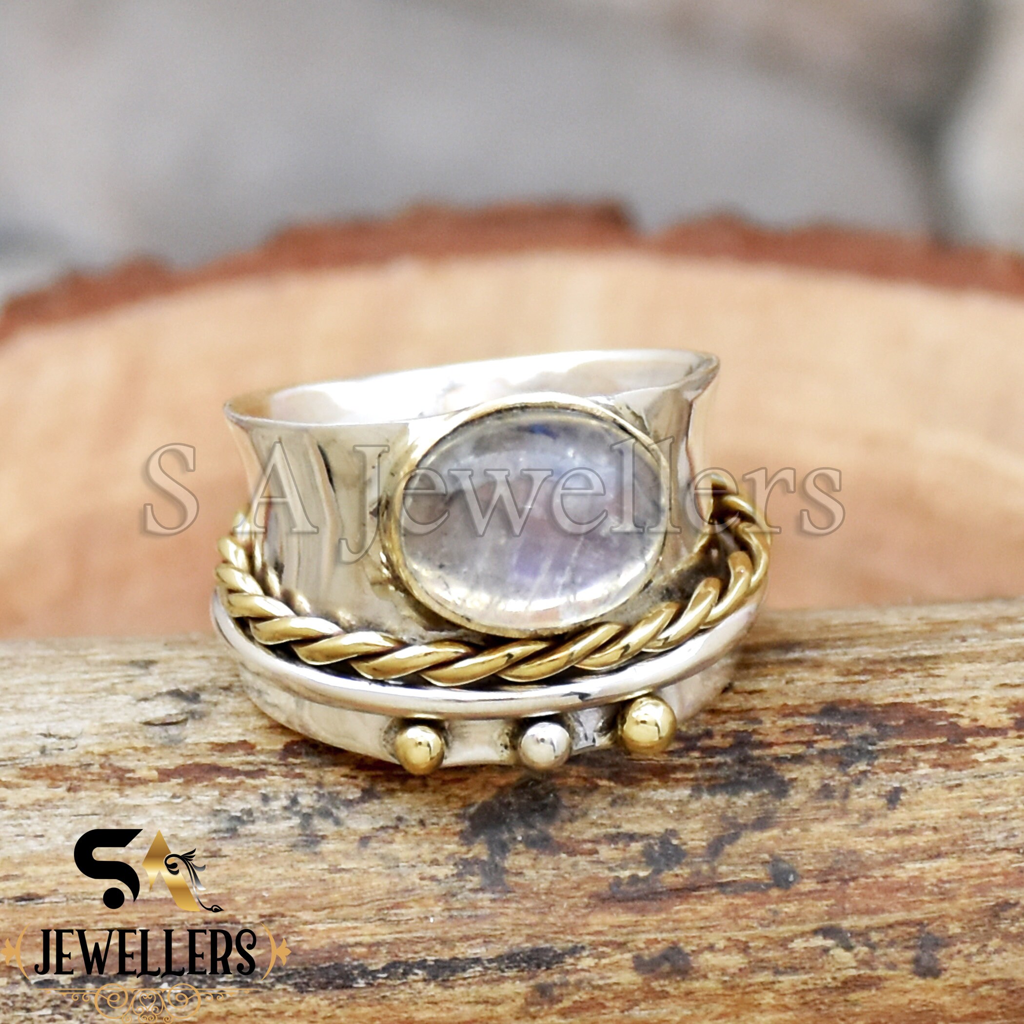 Moonstone outlet spinner ring