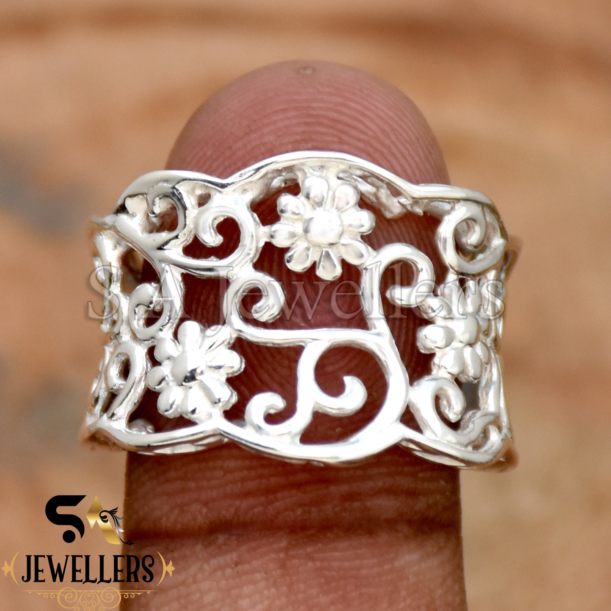 Filigree rings sterling silver sale