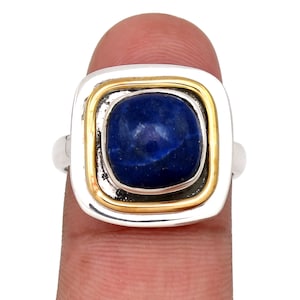 Lapis Lazuli Ring, Handmade Ring, Sterling Silver Ring, Two Tone Ring, 925 Solid Sterling Silver Ring, Boho Ring, Ring for Women