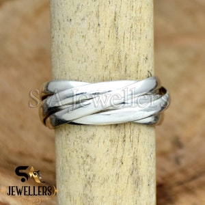 925 Sterling Silver interlocked Ring, Six Rolling Ring, Multi Band Ring, Handmade Ring, Six Band Ring, Statement Ring, Silver Ring Band