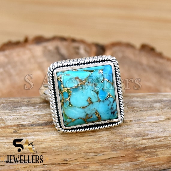 Men's Sterling Silver Turquoise Signet Ring | PlayHardLookDope