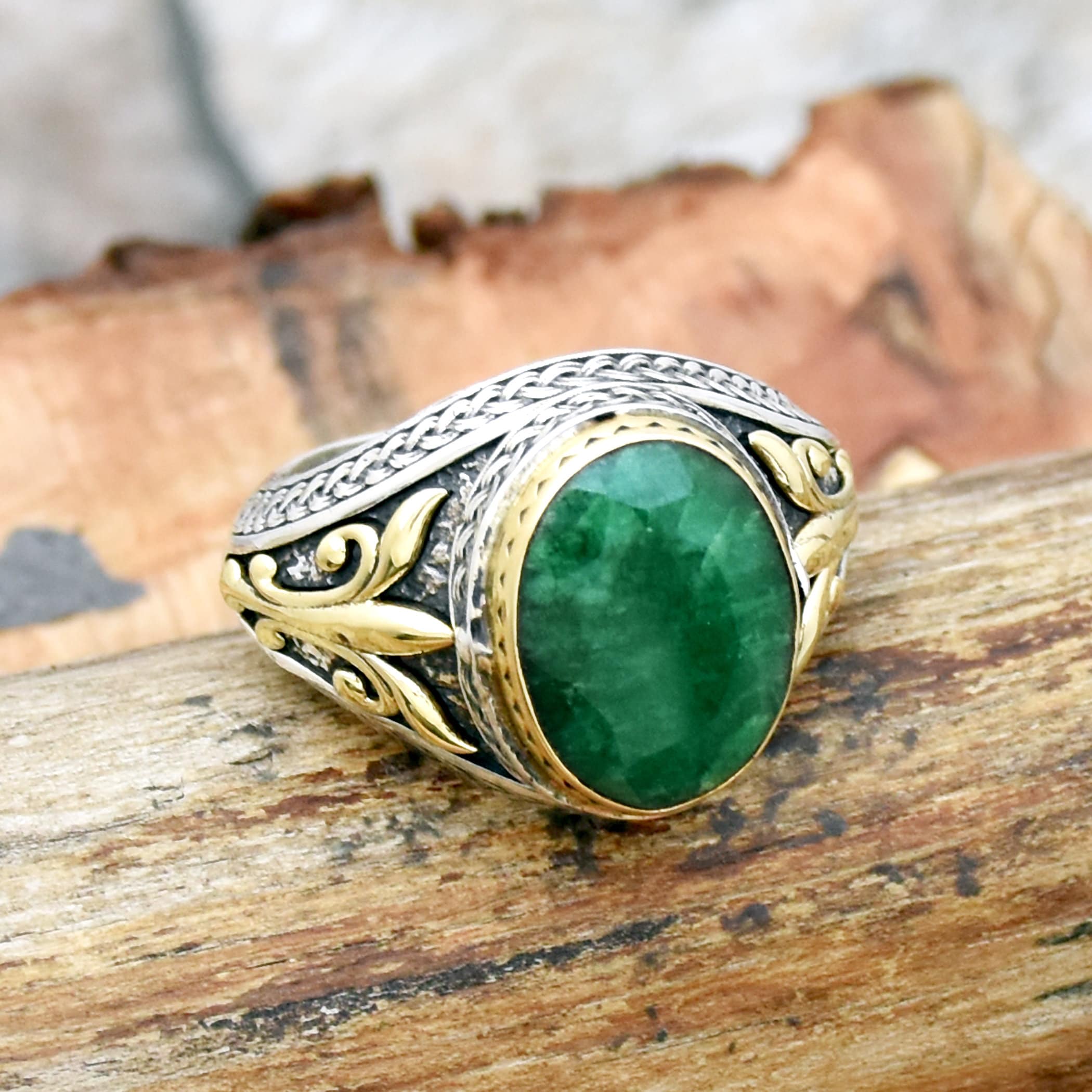 emerald stone ring 13.00 Carat 13.25 Ratti Original Emerald Gemstone RING  Adjustable Beautiful Design Ring PANNA RING For Women's