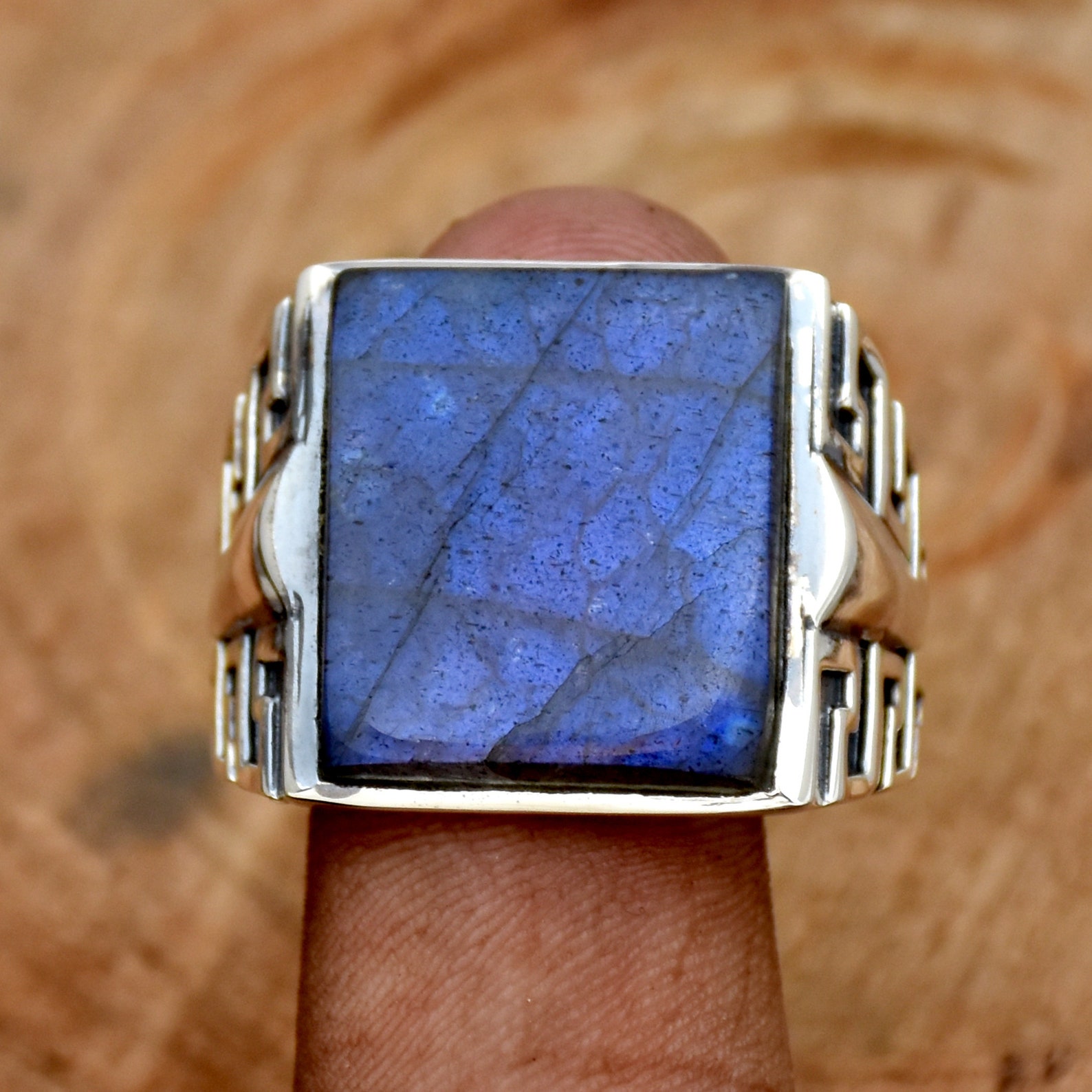 Labradorite Men's Ring 925 Sterling Silver Ring Handmade Etsy