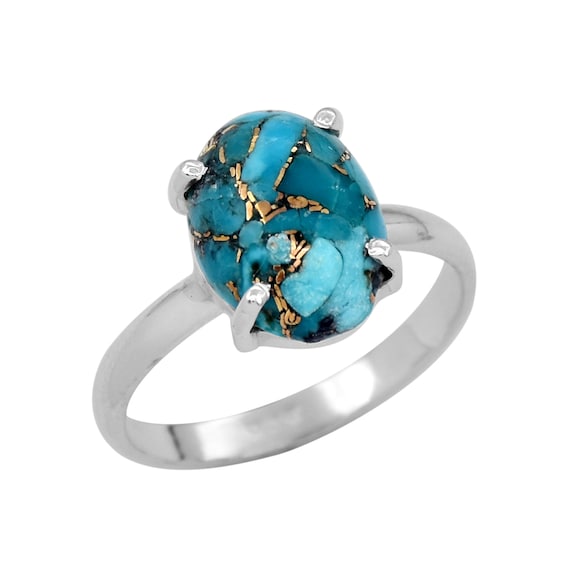 Divya Shakti Turquoise / Firoza Gemstone 22k Pure Gold Ring Natural AAA  Quality For Women - Divya Shakti Online