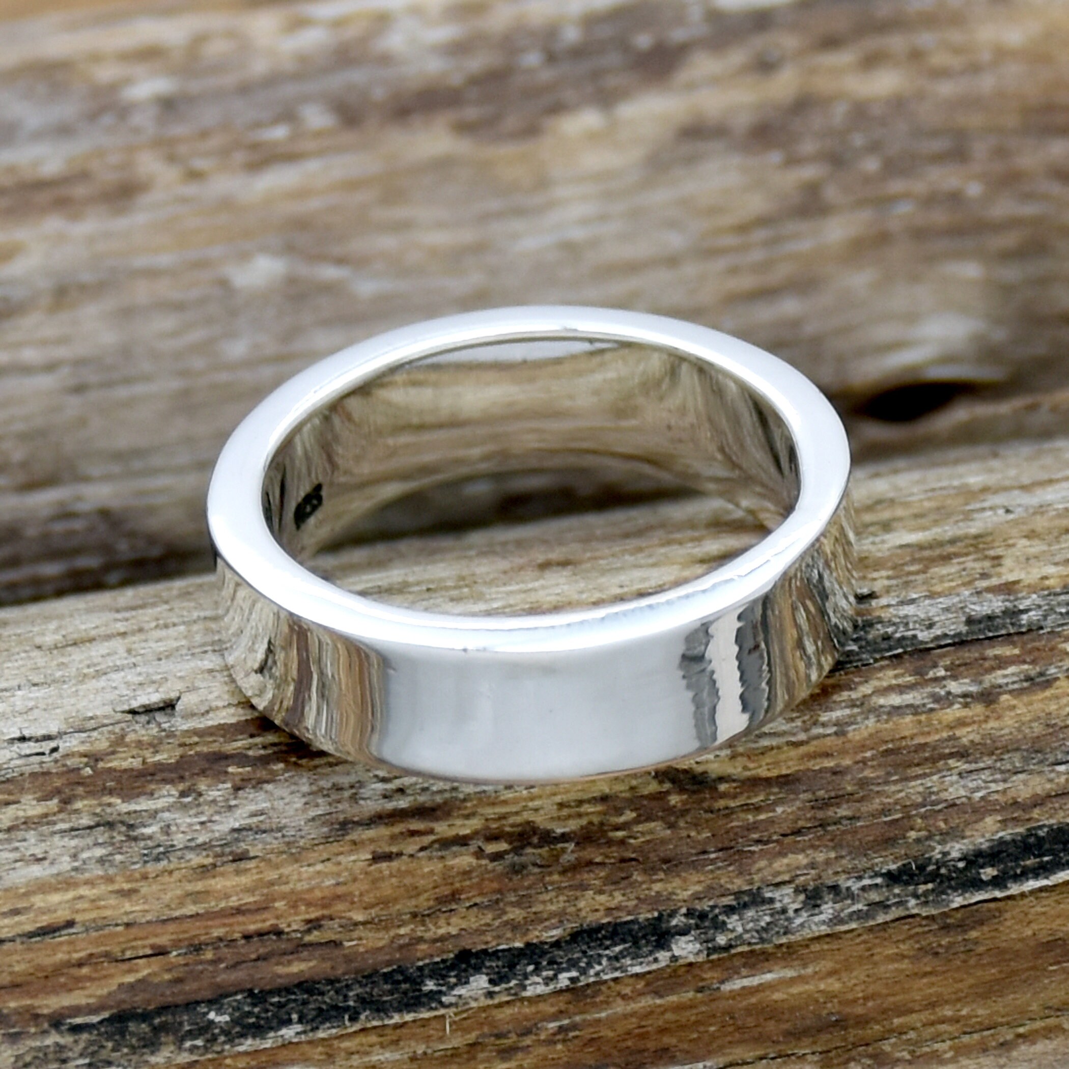 Plain silver hotsell ring band