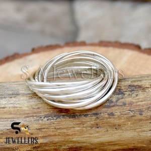 12 Band Rolling Ring, 925 Sterling Silver Ring, Interlocked Ring, Multi Band Rings, Handmade Ring, Wedding Ring, Engagement Ring, Thumb Ring