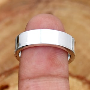 Plain Ring Band Ring 925 Sterling Silver Ring Wedding Band Simple Ring Stackable Ring 6 MM Band Ring Gift For Her Ready To Ship