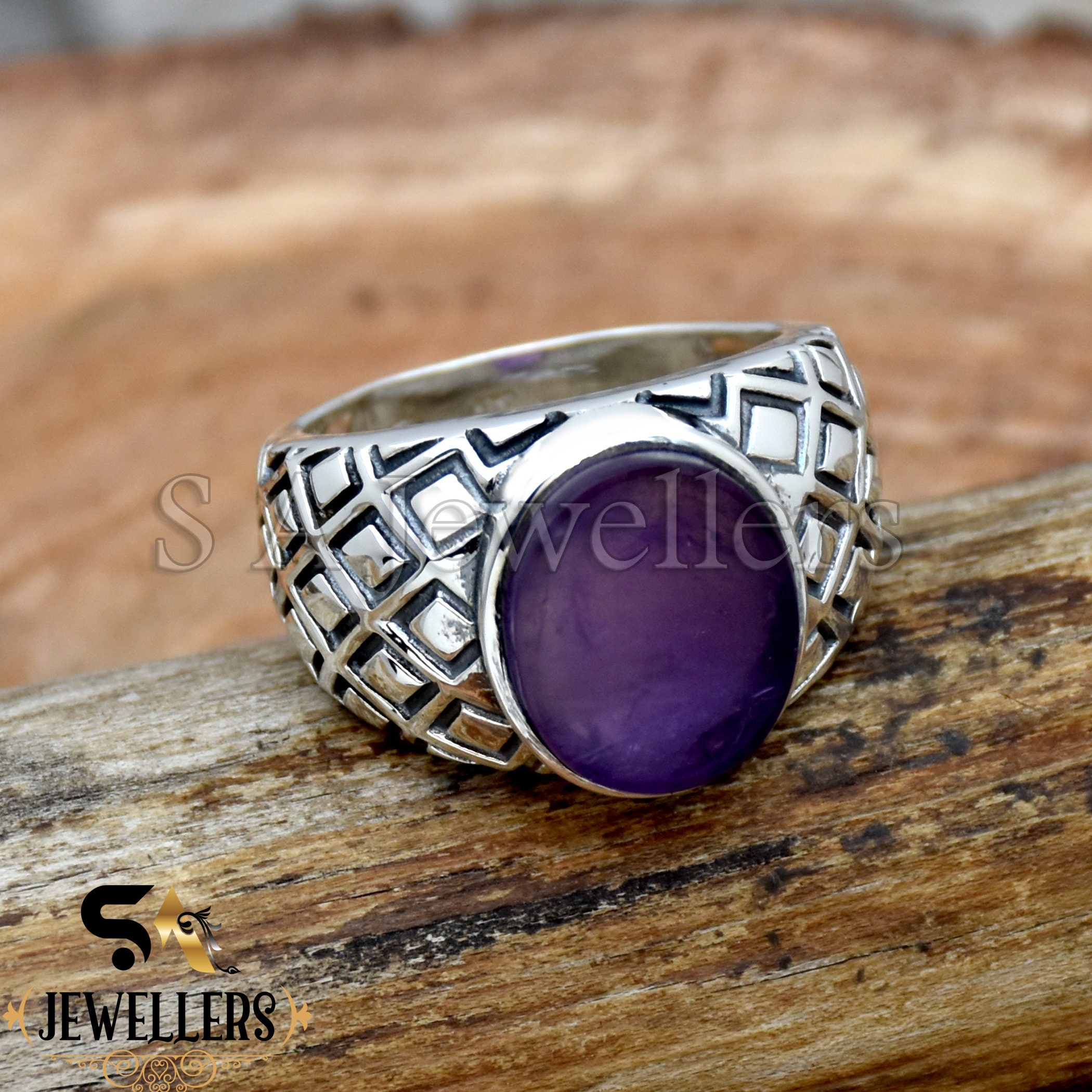 Silpada 'Heavenly' Sterling Silver Ring - 3 Ct Natural Moonstone & Amethyst, 11/16" Wide Band - View #8