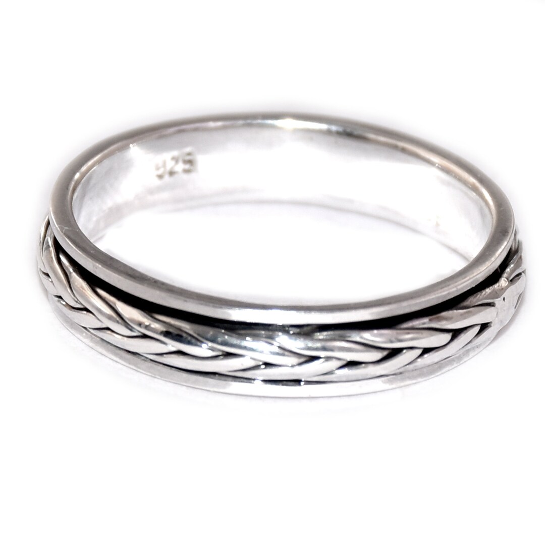 Turnt Silver Rings 925 Sterling Silver Spinner Ring: Twisted Band, Thumb Ring - Etsy