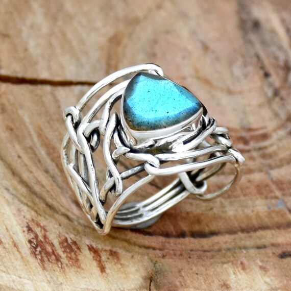 Sterling Silver Cushion Square Amazonite Textured Filigree Ring Sterling Silver Cushion Square Amazonite Textured Filigree Ring