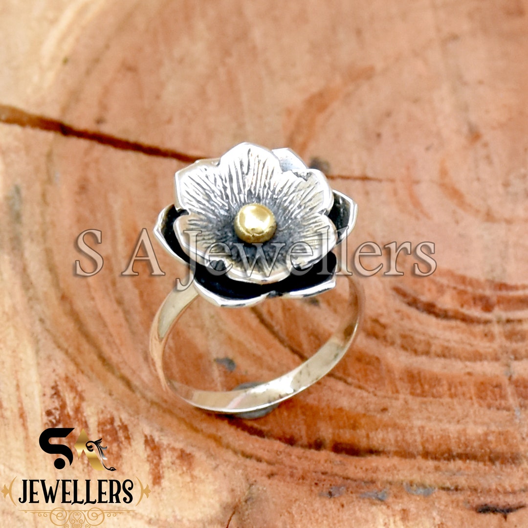 Flower Ring, 925 Sterling Silver Ring, Delicate Antique Theme Flower