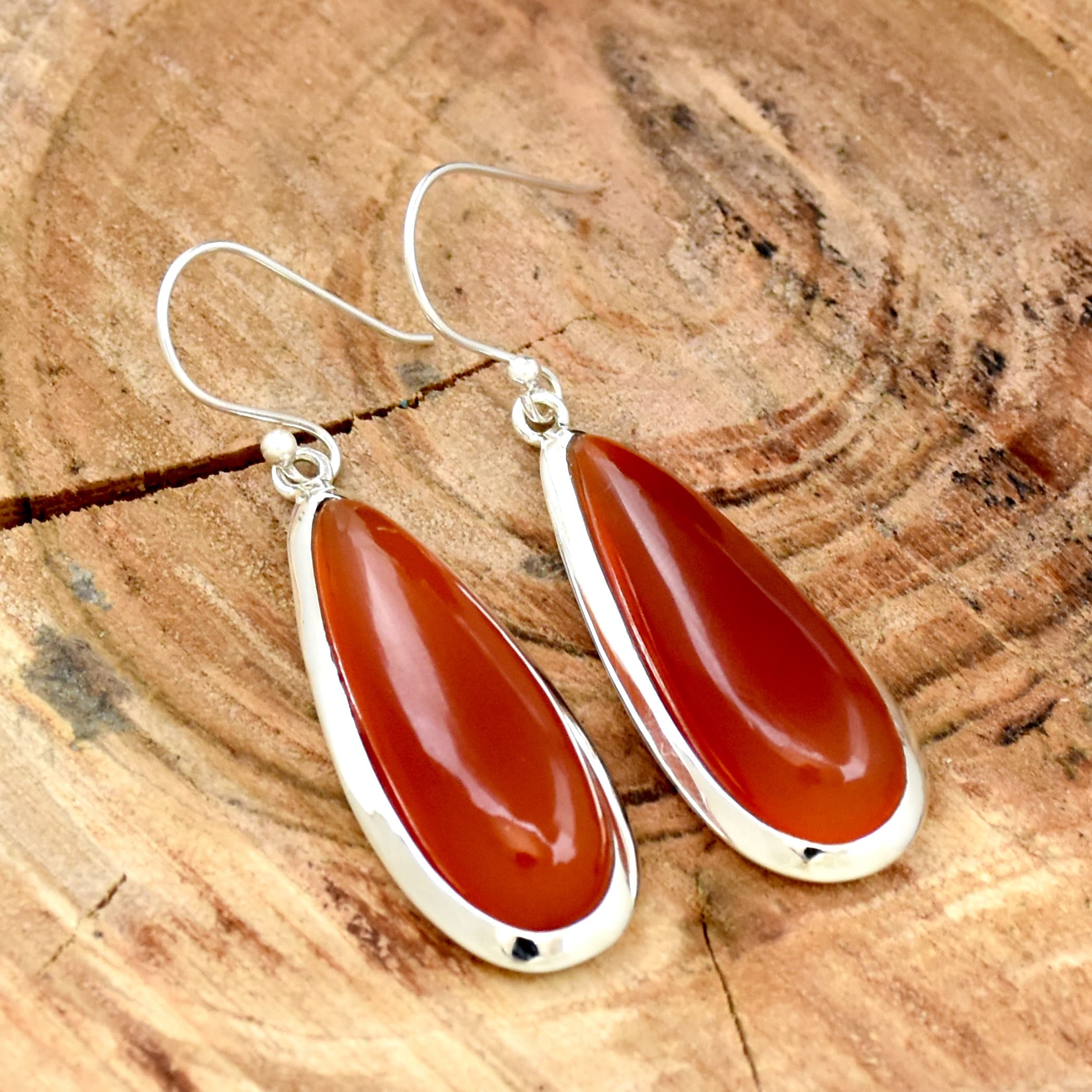 Carnelian earrings best sale silver
