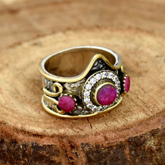 Ruby and zircon discount ring