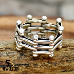 925 Sterling Silver Ring, Foldable Ring, Handmade Unique Ring, Moving Ring, Statement Ring, Chain Ring, Birthday Gift, Ring For Her.