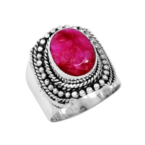 Indian ruby Ring, handmade Ring,  Oval Ring, Crafted Ring , Amazing designer Ring, Macrame Ring, Bohemian Jewelry, Statement Ring,