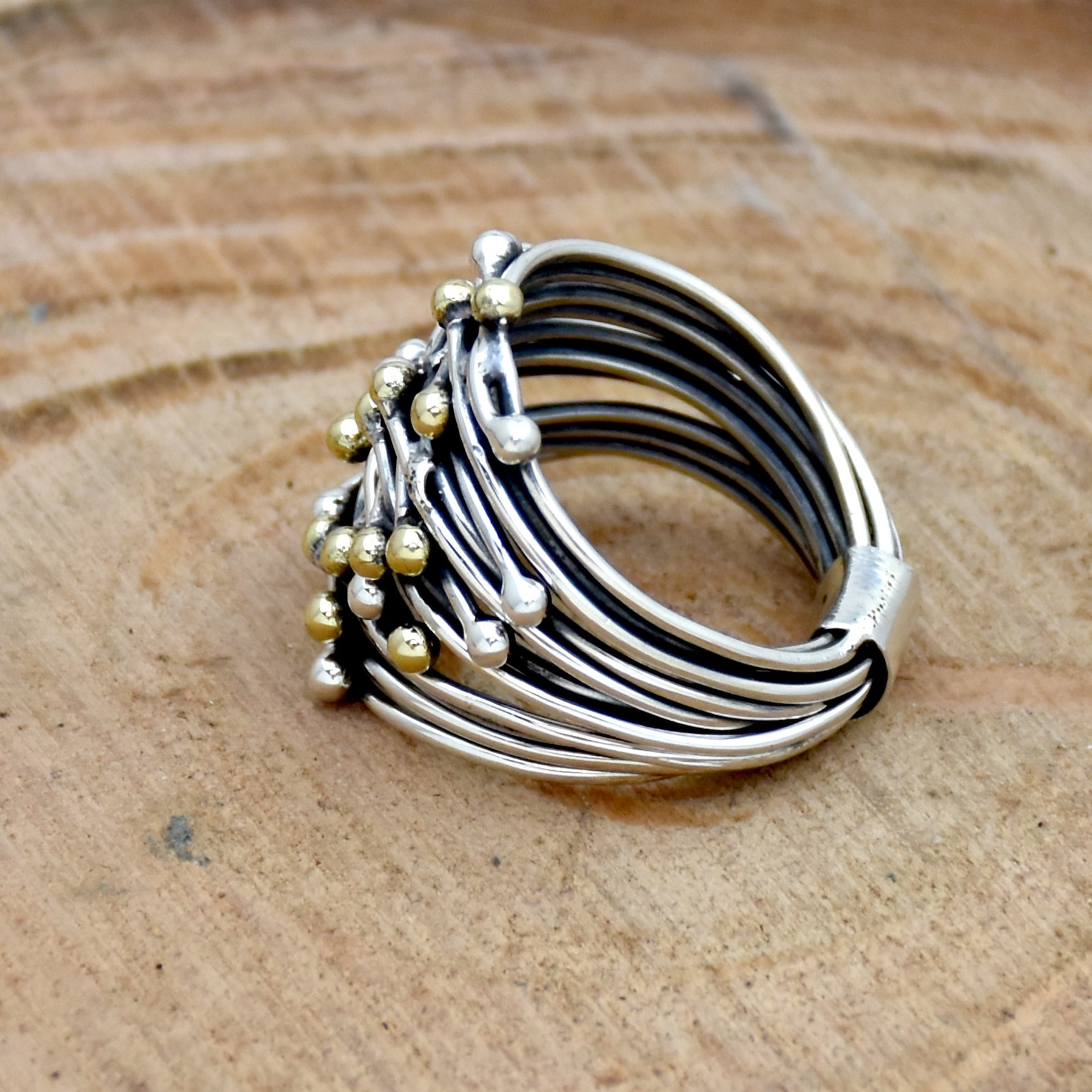 Handmade Wraparound Silver Wire ring 925 Sterling Silver Ring Etsy