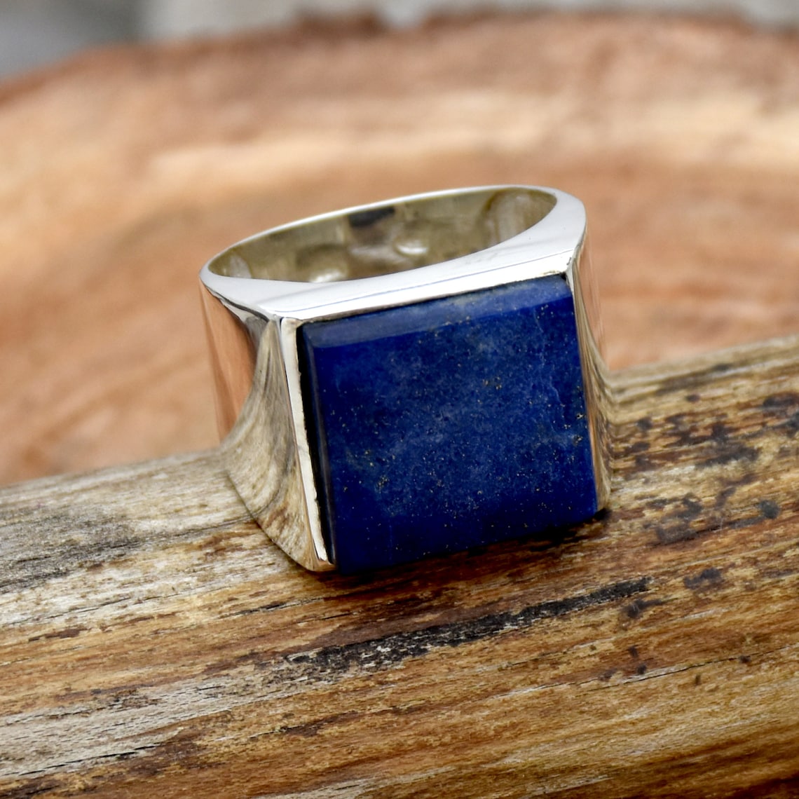 Lapis Lazuli Men's Ring 925 Sterling Silver Ring Etsy