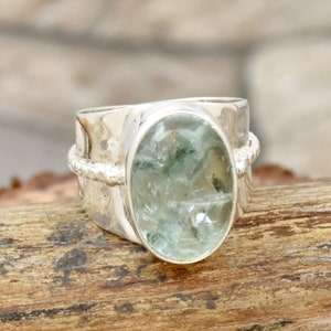 Handmade Aquamarine Ring: Sterling Silver Bohemian Statement Ring