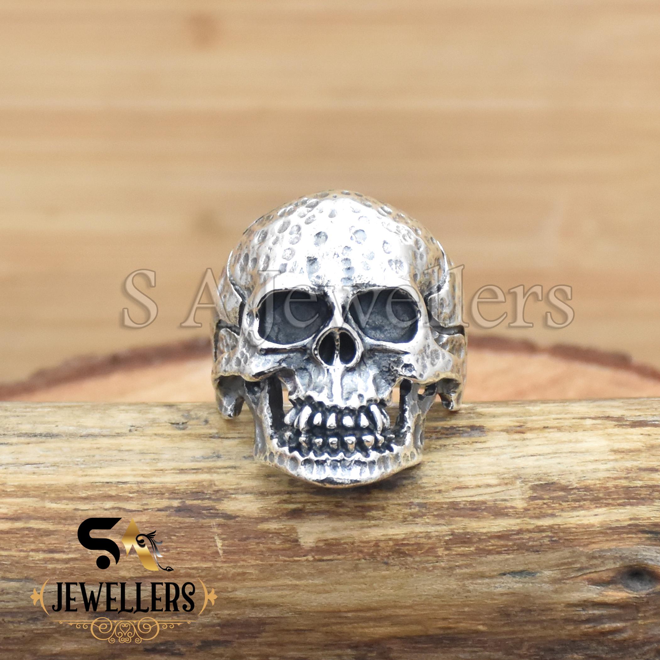 Sterling Silver Skull Ring: Skeleton Bones Cocktail Ring