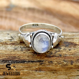 Filigree Moonstone Ring: Handmade 925 Sterling Silver Statement Ring