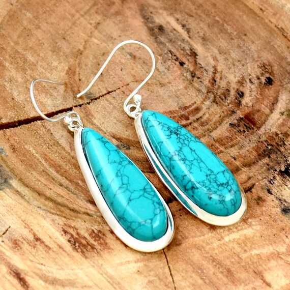 Blue turquoise earrings deals
