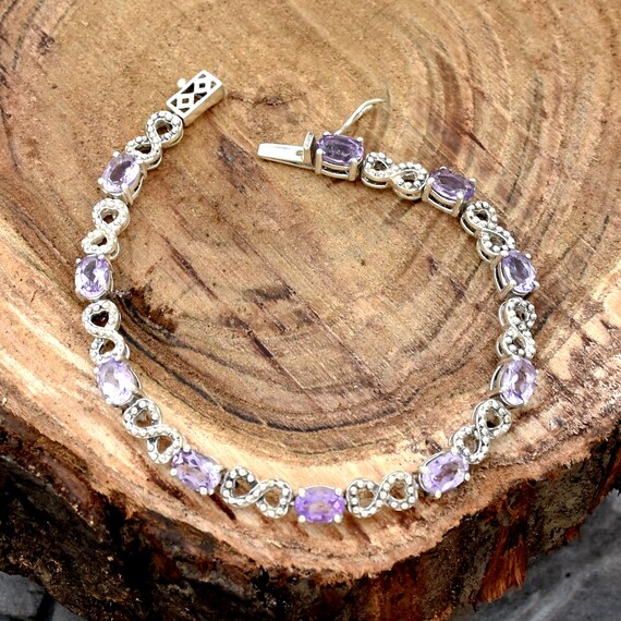 Natural Faceted Amethyst Bracelet 