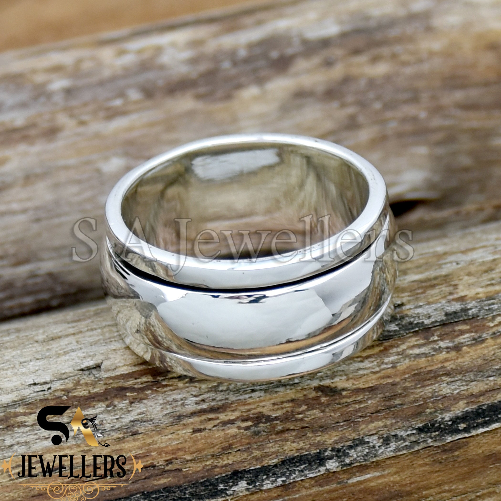 Handmade Sterling Silver Spinner Ring: Meditation Jewelry Gift