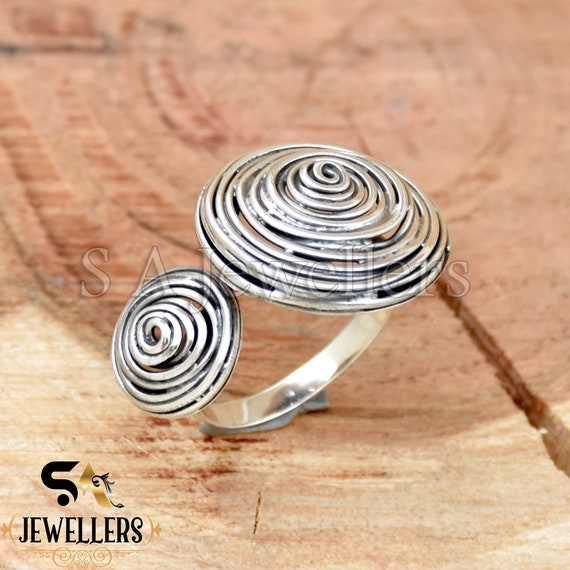 Sterling Silver Spiral Ring | Just Breathe | personalized