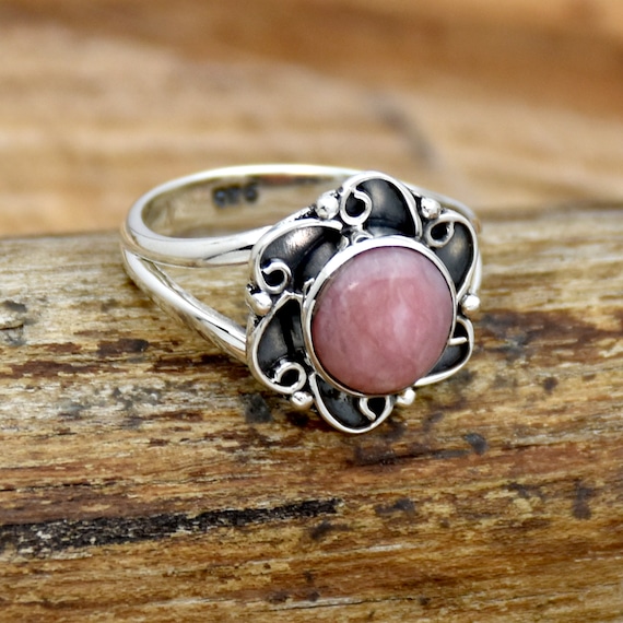Natural Pink Opal Ring 925 Sterling Silver Ring Handmade Ring