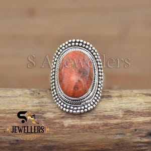 Handmade Sponge Coral Ring: 925 Sterling Silver Statement Ring