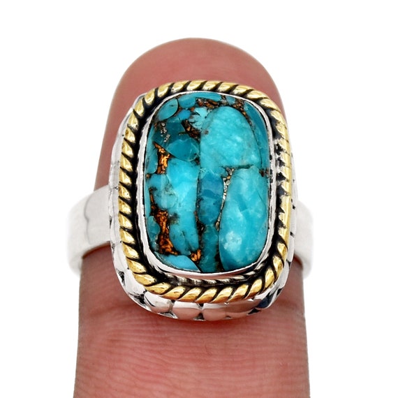 Buy Sterling Silver Statement Turquoise Ring, Boho Ring, Silver Ring, Turquoise  Ring Online in India - Etsy