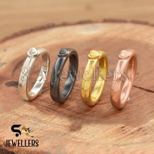 Handmade Sterling Silver Heart Ring: Promise, Wedding, Anniversary