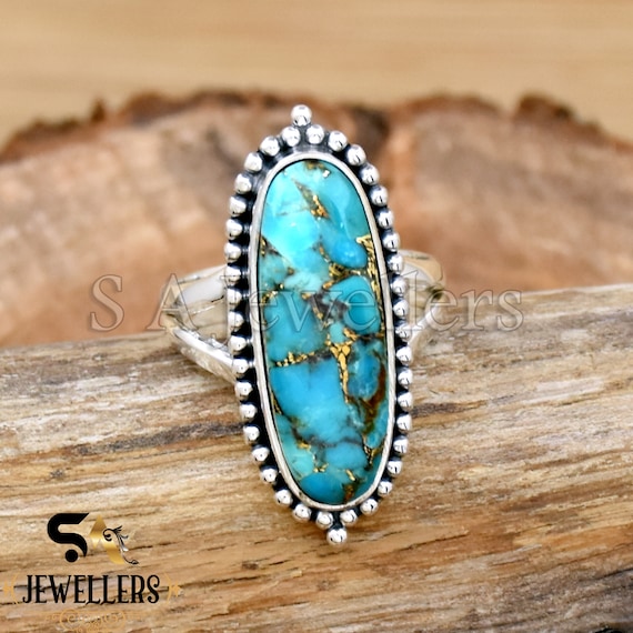 Sterling & Stitch Turquoise Statement Ring - Women's Jewelry in Burnished  Copper