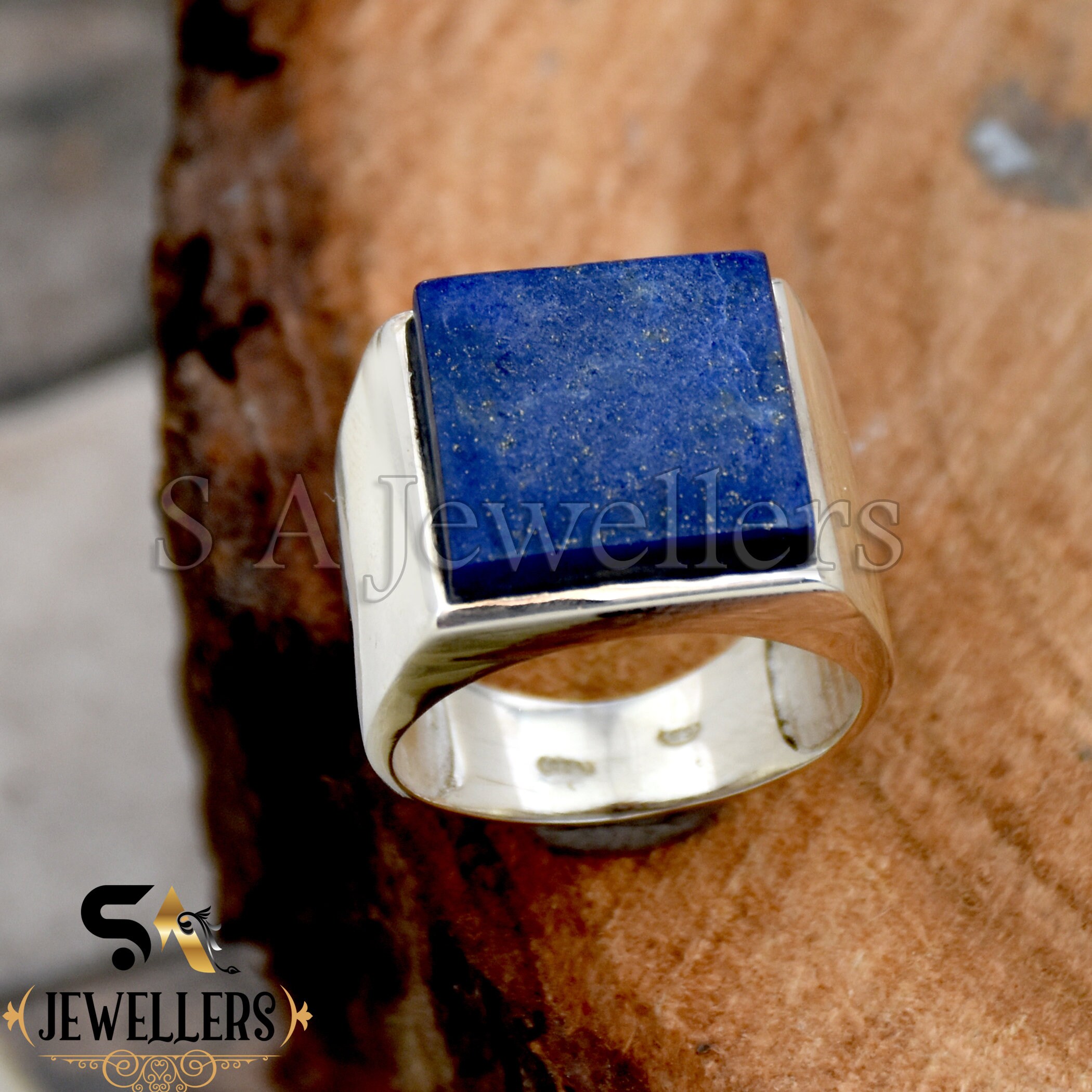 Lapis Lazuli Men's Ring 925 Sterling Silver Ring Etsy