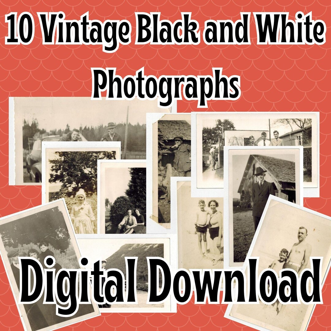 10 Black and White Vintage Snapshot Photographs | RAW Archival Portrait ...