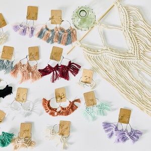 Macrame Hoop Earrings // Boho Accessories // Hippie // Festival