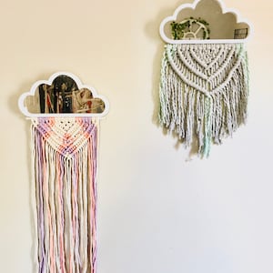 Macrame Mirror Wallhangings // Dinosaur // Whale // Cloud // Boho Decor // Nursery Decor // Children’s Room