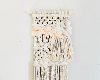 Handmade Macrame // Weaving // Macra-Weave Boho Tapestry Wall Hanging // Teen Girl Decor // Girls Room