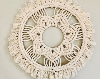 Natural Cotton Macrame Mandala // Boho Decor // Coastal Decor // Beach Cottage Decor // Wall Decor // Table Decor // Centerpiece // Hippie