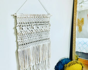 Extra Large Handmade Macrame Cotton Rope Tapestry // Boho Decor // Coastal Decor // Living Room Decor // Nursery Decor // Over Bed Decor