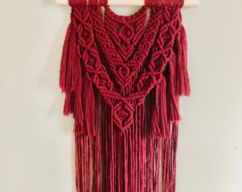 Handmade Sangria Macrame Wallhanging, Boho Decor, Bedroom Decor, Living Room Decor, Office Decor