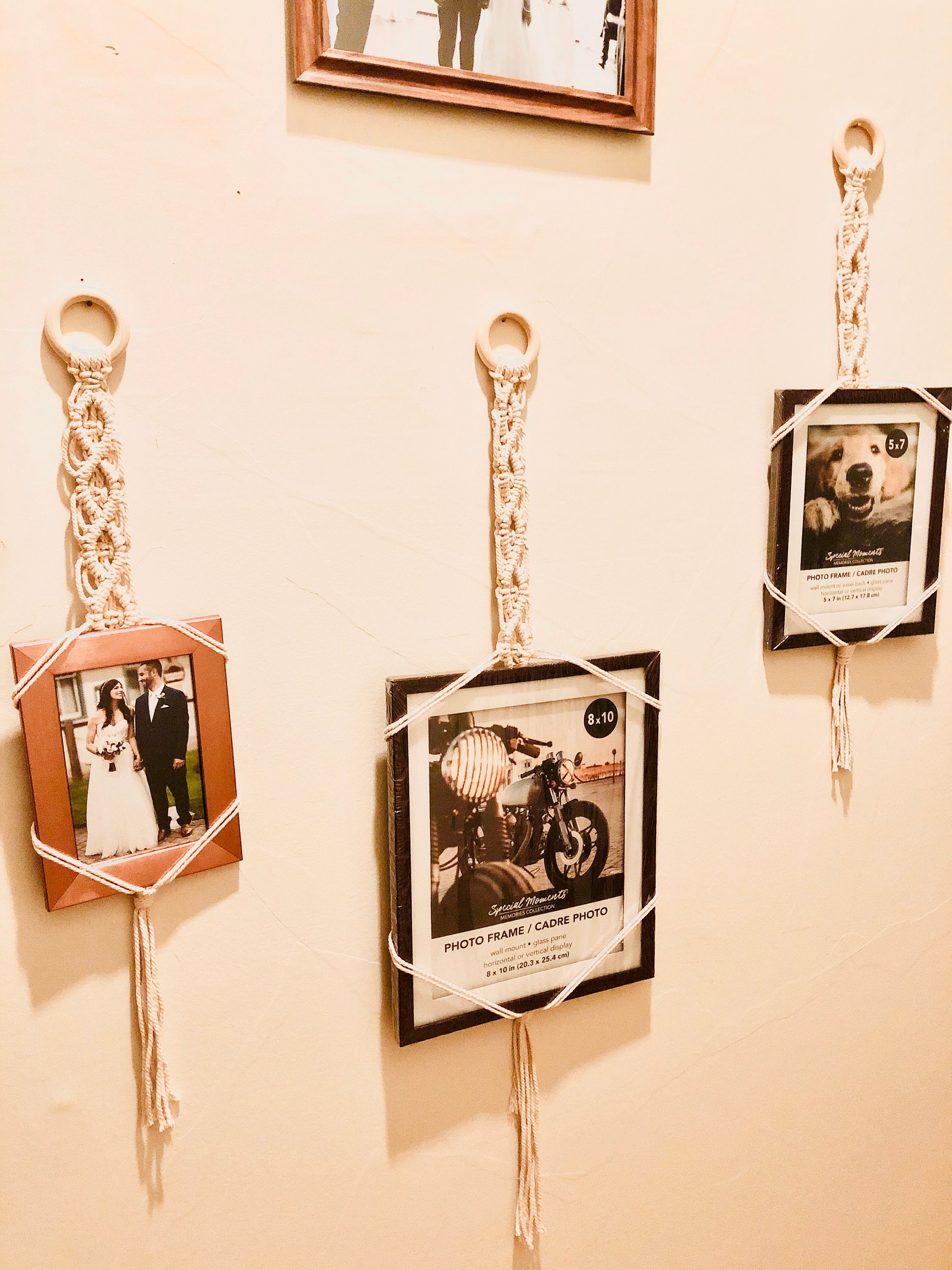 Handmade Macrame Hanging Picture Frames Etsy