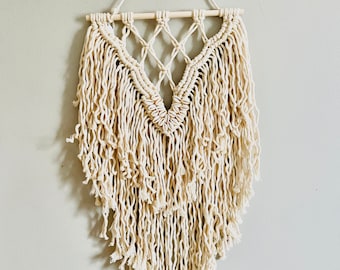 Handmade Medium Macrame Wallhanging with Shells // Home Decor // Boho Decor // Nursery Decor // Coastal Decor // Hippie Decor