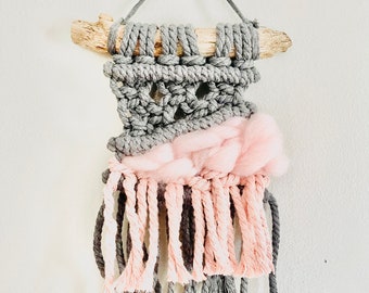 Handmade Mini Macrame // Weaving // Macra-Weave Boho Tapestry Wall Hanging // Girls Room // Teen Decor